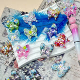 29mm Hand Painted Butterfly with Roses (5pcs)